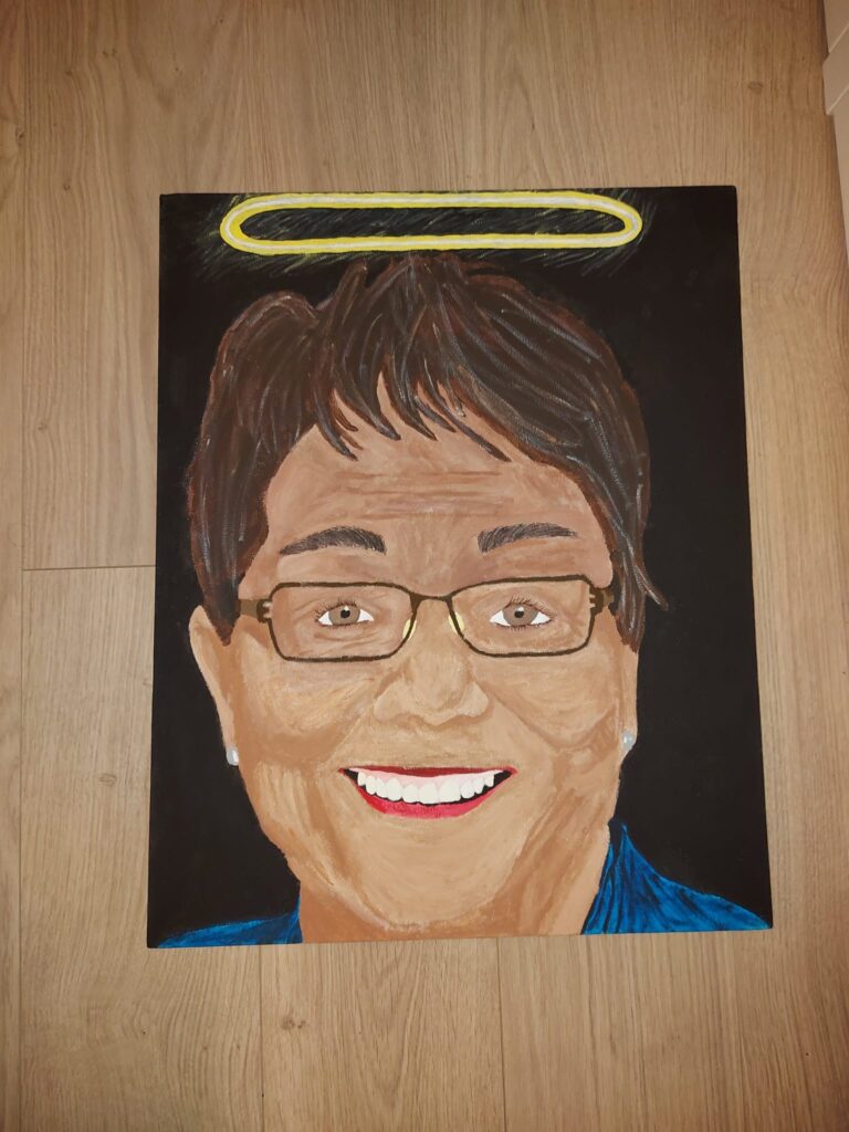 Acryl verf schilderij van mijn overleden oma
