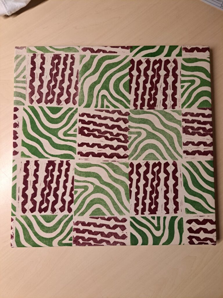 Acryl verf schilderij van een zelfgemaakt patroon